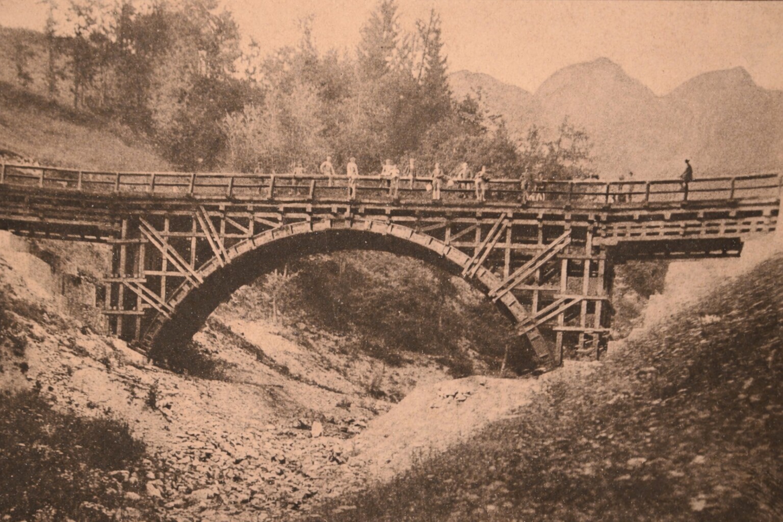 Ponte costruito a Lorenzago dagli austriaci, ww1